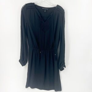 ✅ White House Black Market Mini‎ Dress BLACK SIZE 2 TIE NECK